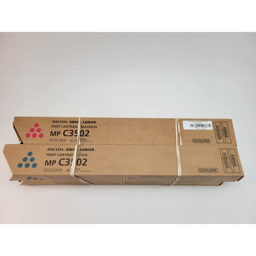 Genuine Ricoh MP C3502 CMYK Toner Set - Magenta Yellow Black Cyan - New in Box